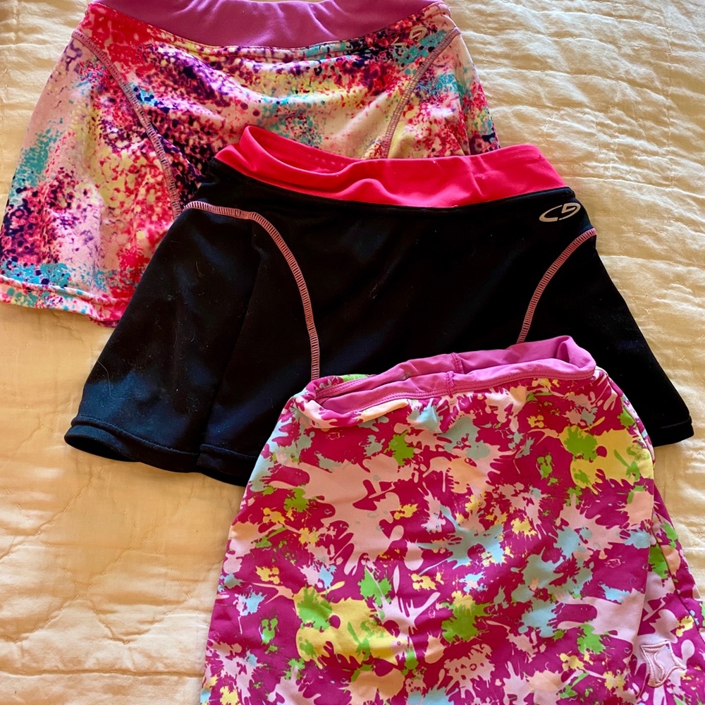 Lot of three little girl running skirts/skorts